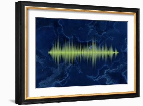 Waveform On The Sea Themed Background-Swill Klitch-Framed Art Print