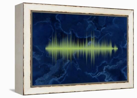 Waveform On The Sea Themed Background-Swill Klitch-Framed Stretched Canvas