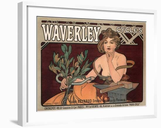 Waverley Cycles, 1896-Alphonse Mucha-Framed Giclee Print