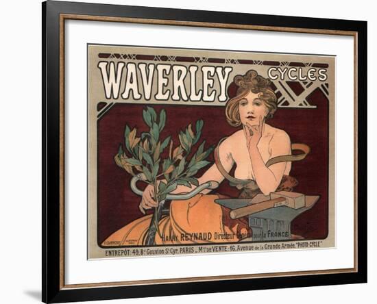 Waverley Cycles, 1896-Alphonse Mucha-Framed Giclee Print