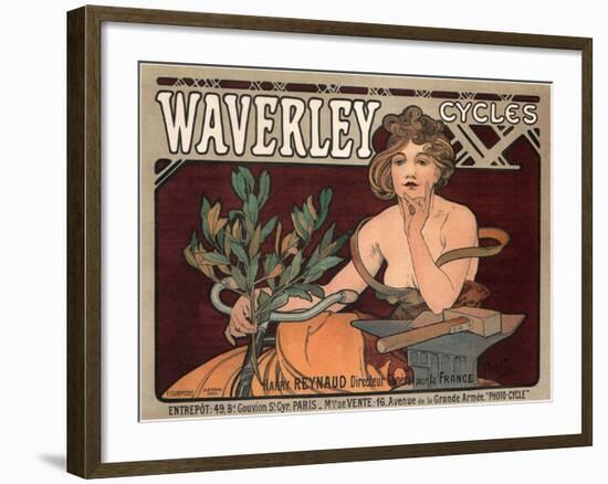 Waverley Cycles, 1896-Alphonse Mucha-Framed Giclee Print