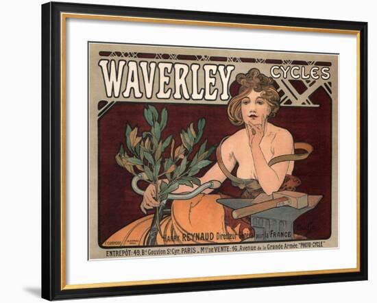 Waverley Cycles, 1896-Alphonse Mucha-Framed Giclee Print