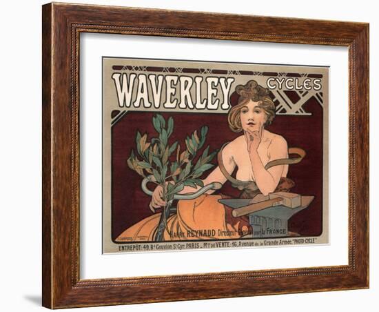 Waverley Cycles, 1896-Alphonse Mucha-Framed Giclee Print