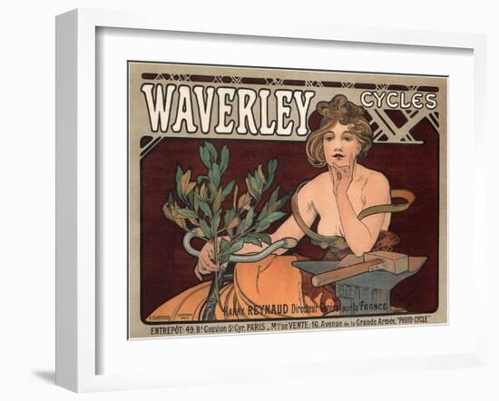 Waverley Cycles, 1896-Alphonse Mucha-Framed Giclee Print