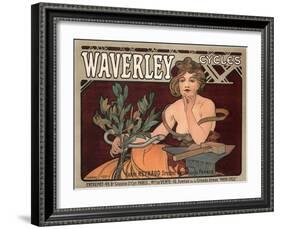 Waverley Cycles, 1896-Alphonse Mucha-Framed Giclee Print