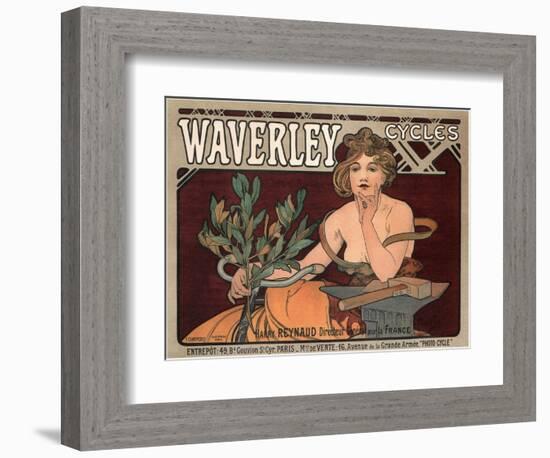 Waverley Cycles, 1896-Alphonse Mucha-Framed Giclee Print