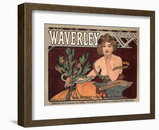 Waverley Cycles, 1896-Alphonse Mucha-Framed Giclee Print