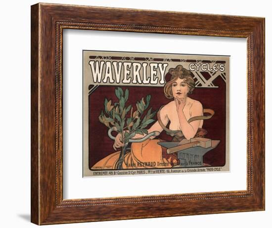 Waverley Cycles, 1896-Alphonse Mucha-Framed Giclee Print