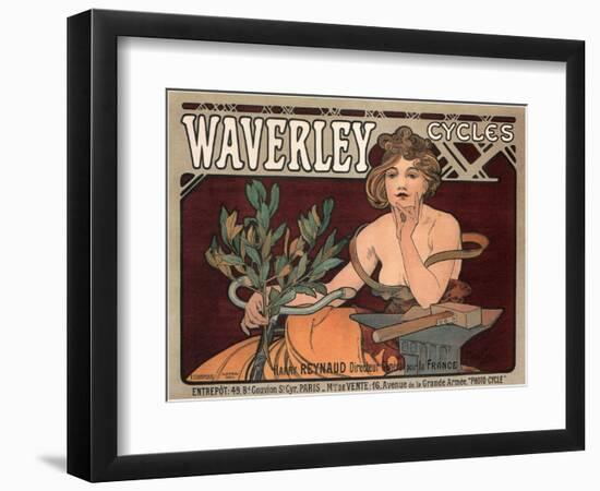 Waverley Cycles, 1896-Alphonse Mucha-Framed Giclee Print