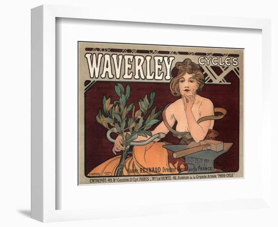 Waverley Cycles, 1896-Alphonse Mucha-Framed Giclee Print