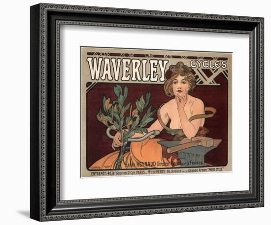 Waverley Cycles, 1896-Alphonse Mucha-Framed Giclee Print