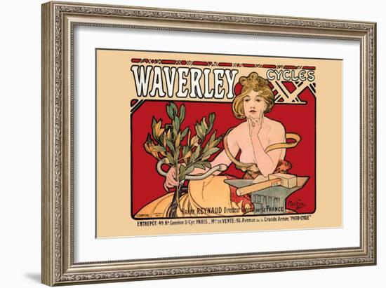 Waverley Cycles-Alphonse Mucha-Framed Art Print