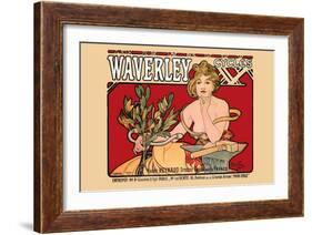 Waverley Cycles-Alphonse Mucha-Framed Art Print