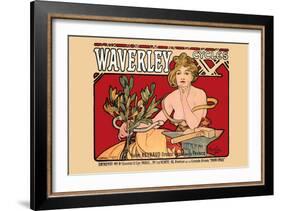 Waverley Cycles-Alphonse Mucha-Framed Art Print