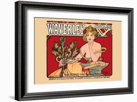 Waverley Cycles-Alphonse Mucha-Framed Art Print