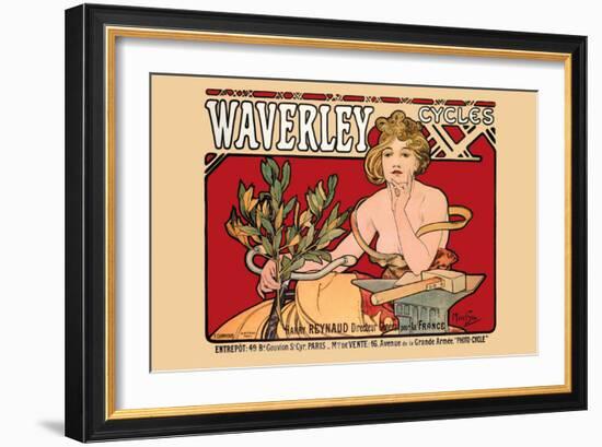 Waverley Cycles-Alphonse Mucha-Framed Art Print