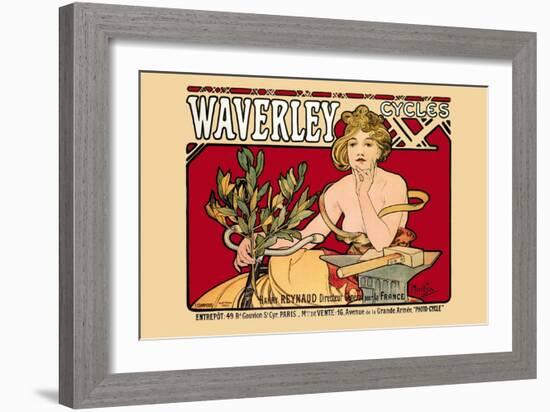 Waverley Cycles-Alphonse Mucha-Framed Art Print