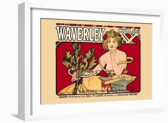 Waverley Cycles-Alphonse Mucha-Framed Art Print