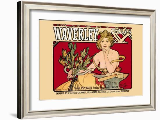 Waverley Cycles-Alphonse Mucha-Framed Art Print