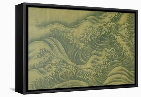 Waves, Album Leaf, Ink on Silk, 13th Century-null-Framed Premier Image Canvas