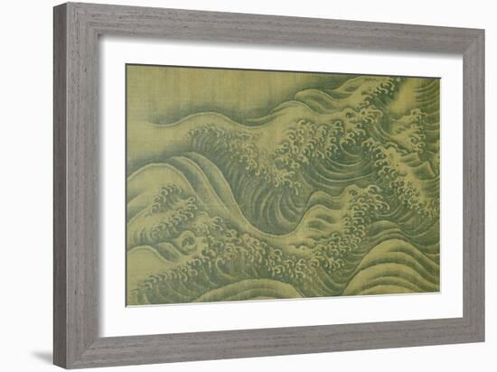 Waves, Album Leaf, Ink on Silk, 13th Century-null-Framed Giclee Print