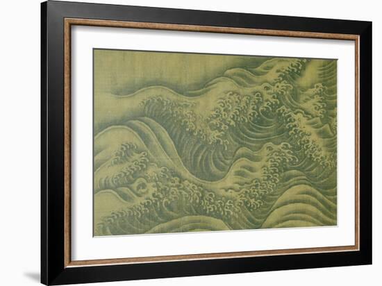 Waves, Album Leaf, Ink on Silk, 13th Century-null-Framed Giclee Print