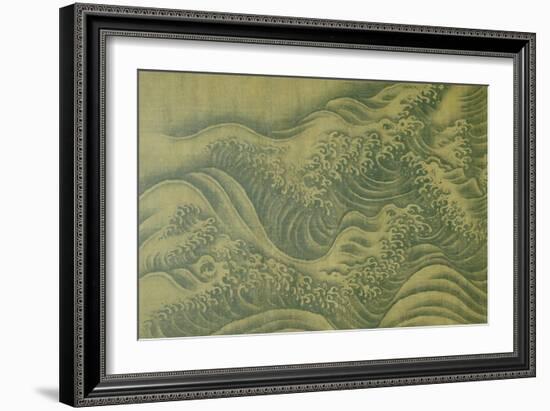 Waves, Album Leaf, Ink on Silk, 13th Century-null-Framed Giclee Print