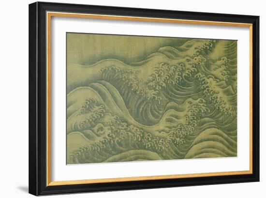 Waves, Album Leaf, Ink on Silk, 13th Century-null-Framed Giclee Print