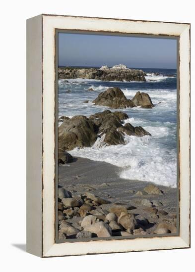 Waves Along Monterey Peninsula, California Coast, Vertical Image-Sheila Haddad-Framed Premier Image Canvas