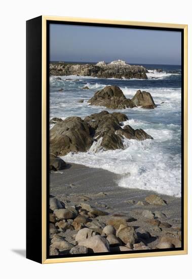 Waves Along Monterey Peninsula, California Coast, Vertical Image-Sheila Haddad-Framed Premier Image Canvas
