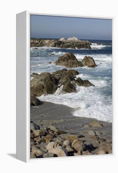 Waves Along Monterey Peninsula, California Coast, Vertical Image-Sheila Haddad-Framed Premier Image Canvas