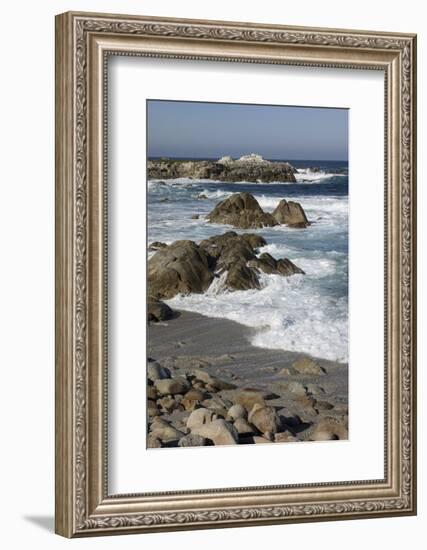 Waves Along Monterey Peninsula, California Coast, Vertical Image-Sheila Haddad-Framed Photographic Print