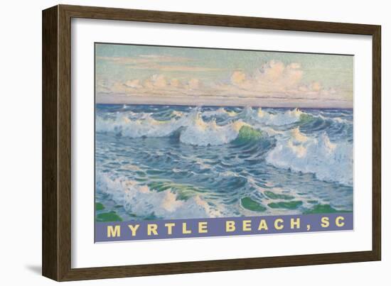 Waves at Myrtle Beach-null-Framed Art Print