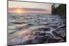 Waves at Sunset, Devils Island, Apostle Islands National Lakeshore, Wisconsin, USA-Chuck Haney-Mounted Photographic Print