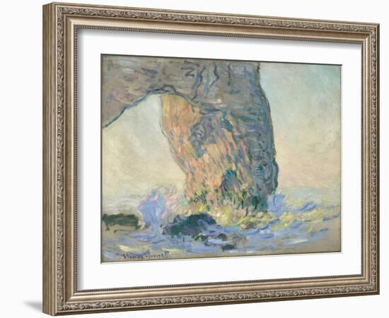 Waves at the Manneporte, circa 1885 (oil on canvas)-Claude Monet-Framed Giclee Print