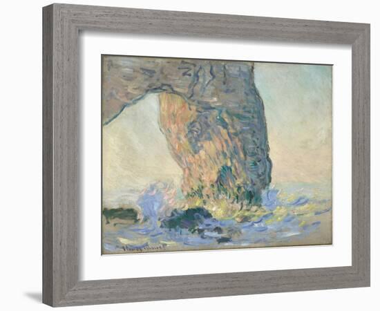 Waves at the Manneporte, circa 1885 (oil on canvas)-Claude Monet-Framed Giclee Print