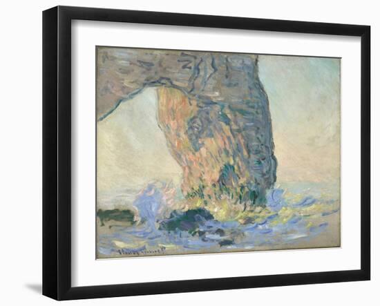 Waves at the Manneporte, circa 1885 (oil on canvas)-Claude Monet-Framed Giclee Print