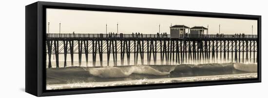 Waves at the Oceanside Pier in Oceanside, Ca-Andrew Shoemaker-Framed Premier Image Canvas