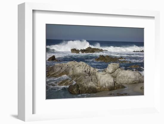 Waves, Blue Water and Rocks Along Monterey Peninsula, California Coast-Sheila Haddad-Framed Photographic Print