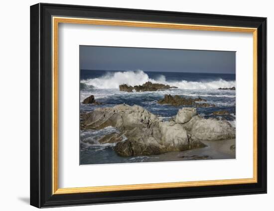 Waves, Blue Water and Rocks Along Monterey Peninsula, California Coast-Sheila Haddad-Framed Photographic Print