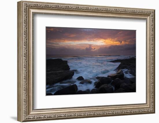 Waves braking on the coast, Coral Sea, Surfers Paradise, Queensland, Australia-Panoramic Images-Framed Photographic Print