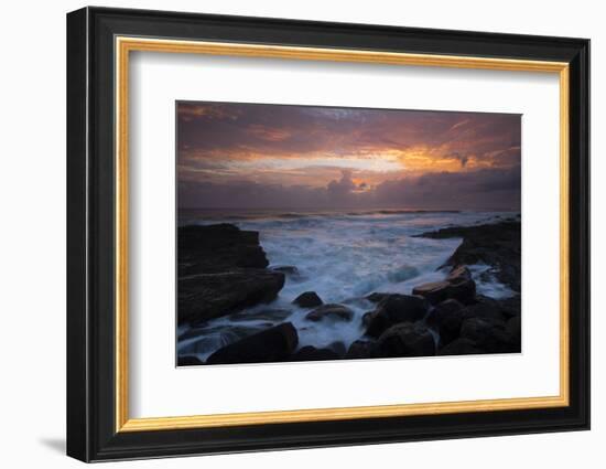 Waves braking on the coast, Coral Sea, Surfers Paradise, Queensland, Australia-Panoramic Images-Framed Photographic Print