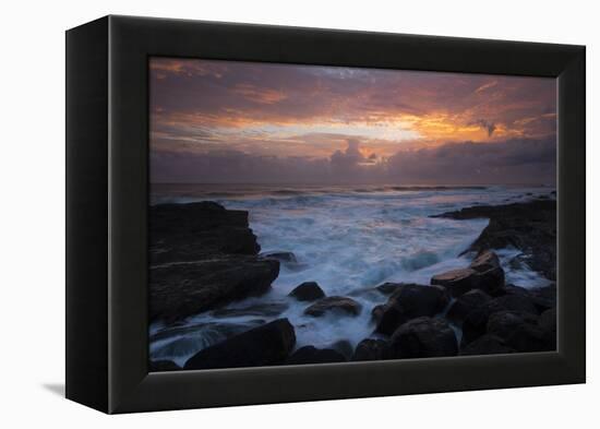 Waves braking on the coast, Coral Sea, Surfers Paradise, Queensland, Australia-Panoramic Images-Framed Premier Image Canvas