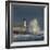 Waves breaking against port wall with lighthouse during storm-Loic Poidevin-Framed Photographic Print