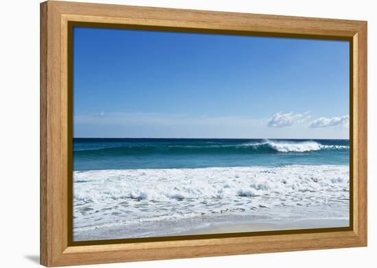 Waves Breaking at Beach-Norbert Schaefer-Framed Premier Image Canvas