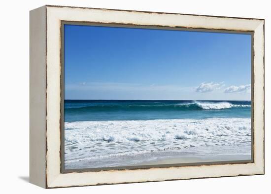 Waves Breaking at Beach-Norbert Schaefer-Framed Premier Image Canvas