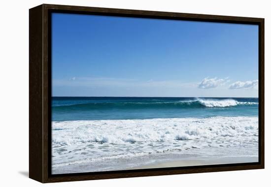 Waves Breaking at Beach-Norbert Schaefer-Framed Premier Image Canvas