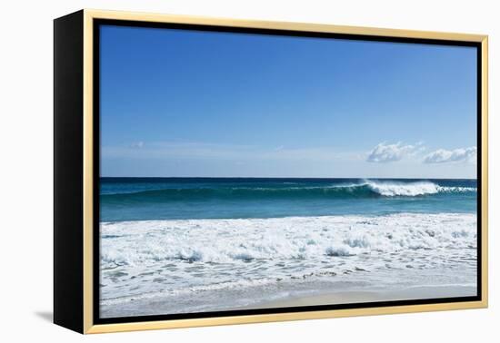 Waves Breaking at Beach-Norbert Schaefer-Framed Premier Image Canvas