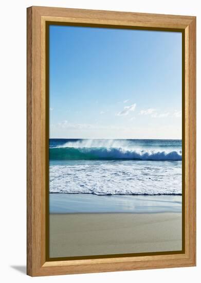Waves Breaking at Beach-Norbert Schaefer-Framed Premier Image Canvas