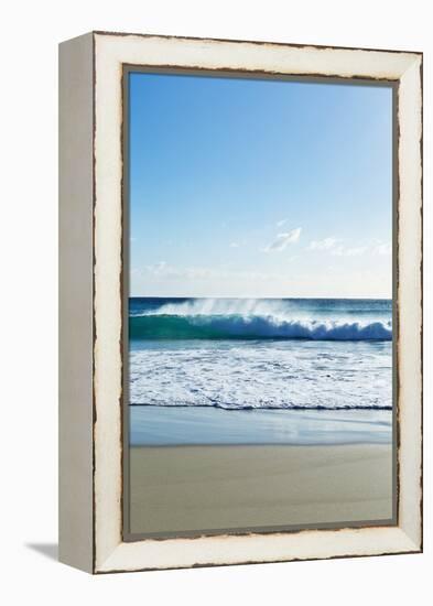 Waves Breaking at Beach-Norbert Schaefer-Framed Premier Image Canvas